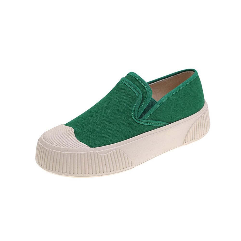 Baskets femme casual slim comfort en vert avec semelle en EVA, offrant style et confort pour un usage quotidien.